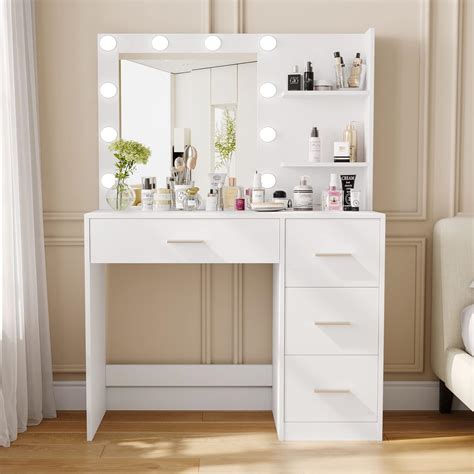 vanity desk with mirror